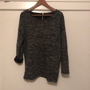 JCrew Black and gray Sweater w exposed zipper